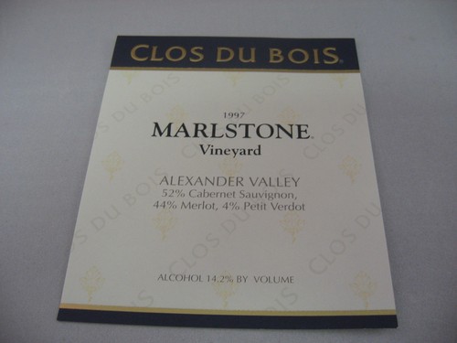 Etichetta vino clos bois - clos, du