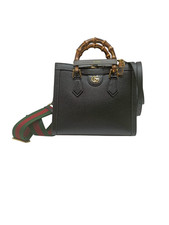 Shopping Gucci Diana in pelle nera con finiture anticate color oro