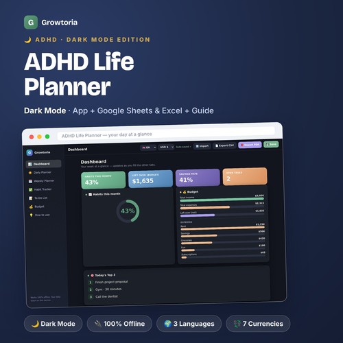 Adhd life planner - life,
