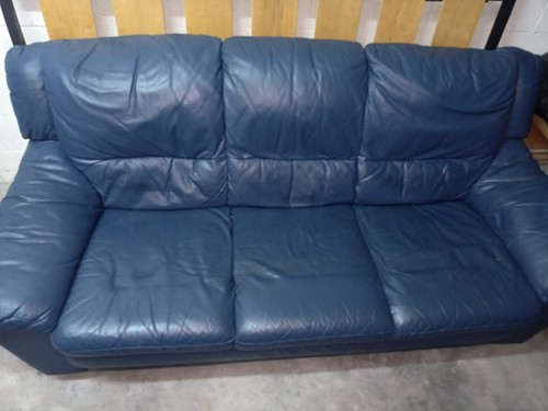 Divano posti pelle blu - divano, 3