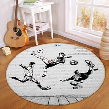 3D Football Sketch ZHUB4111 Game Non Slip Rug Mat Photo Carpet Zoe