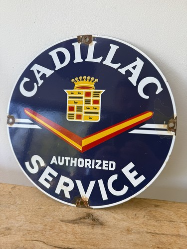 Cadillac enamel sign vintage - cadillac,