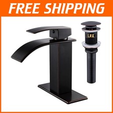 Elegante rubinetto per lavandino bagno a cascata con piastra a ponte