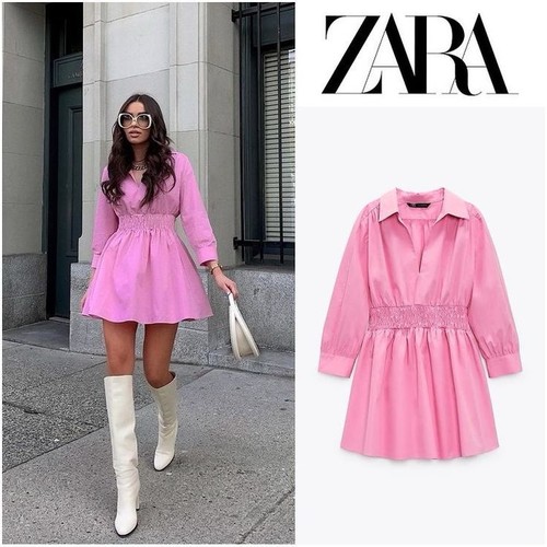 Vestito mini camicia - camicia, rosa