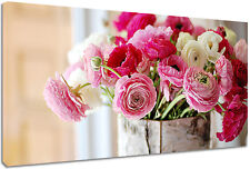 Quadro Moderno Fiori Peonie Natura Arredo Casa Shabby Chic Stampa su Tela Cotone