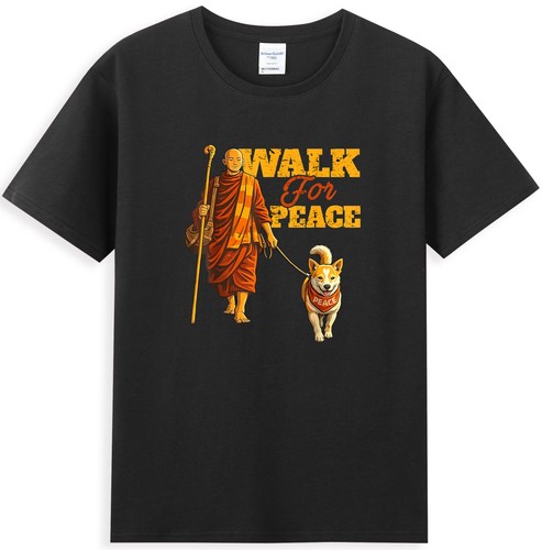 Maglietta peace walking monks - walking,