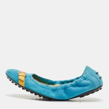 Tods BlueYellow Suede and