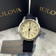 Orologio Uomo Bulova 96A246 Hack Quadrante Avorio Automatico Cinturino Pelle Nero 38mm