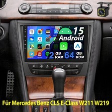 Autoradio 64GB Android 15 GPS NAVI Carplay Navi Mercedes Classe E/CLS W211 W219