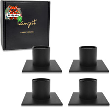 Portacandele in Metallo per Candele a Stelo E Candele Da Tavolo [4 Pezzi, Quadra