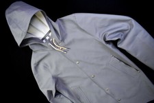 Stutterheim impermeabile Rain Jacket Stockholm Coat bagnato PVC cappuccio grigio ca XS-S