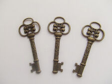 2pz charms ciondoli chiave colore bronzo 60x25mm,lead,nickel free