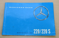 Mercedes Benz W111 220 220 S Motor M 180 IV Karosserie Betriebsanleitung 1964