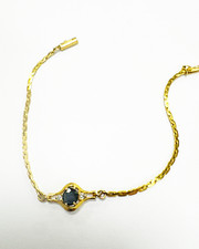 Bracciale In Oro 9ct Con Zaffiro E Diamante 61/2"