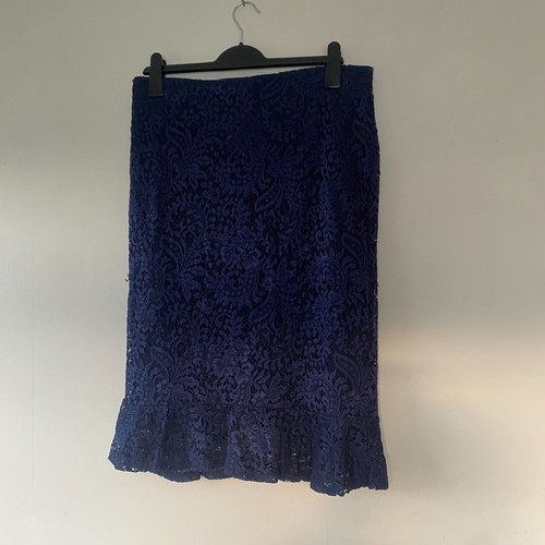Gonna pizzo poliestere - gonna, blu