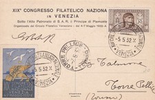 XIX ° Congresso Filatelico Venezia da Torre Pellice