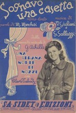 Spartito musicale - Sognavo una casetta - Ritmo lento - Sidet Milano 1945