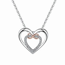 Collana infinito doppio cuore