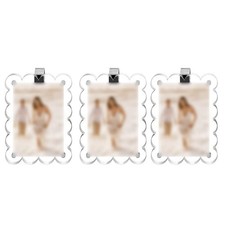 Confezione 3 Portafoto Acrilico Con Clip Per Frigorifero E Per Parasole Auto