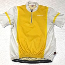 Maglia ciclismo Bergamo MB uomo M gialla full zip tasche etichetta rana Made Italy