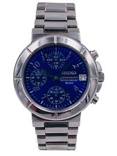 Orologio Seiko Crono Quartz 36mm S895BL Acciaio VINTAGE Scontatissimo Nuovo