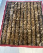 Vanini Italy Sri V LargeFaux Fur Throw Design Led By Orso B Vintage anni 80