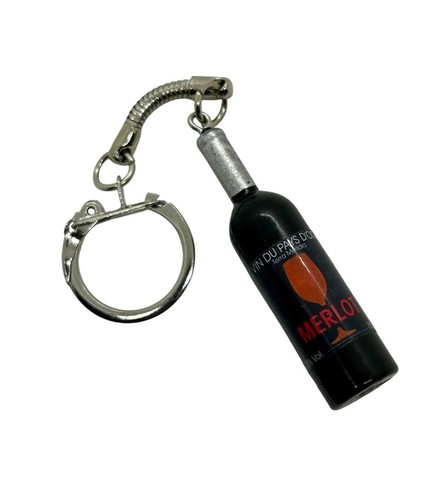 Handmade merlot bottle keyring - handmade,