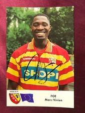 Autografo MARC-VIVIEN FOE (†2003)-RC Lens 96/97-NS CAMERUN-Ex-West Ham/ManCityAK