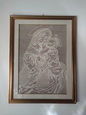Quadro madonna Con Bambino Uncinetto