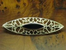 925 Argento Sterling Spilla con Onice Ricoperto / Vero Argento / 7,6g