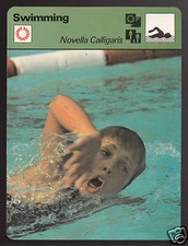 NOVELLA CALLIGARIS Nuoto Italia Olimpiadi Nuotatore 1978 SPORTSCASTER CARD #42-12