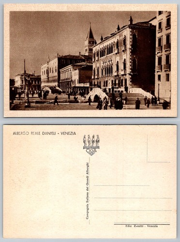 Cartolina venezia albergo - venezia,