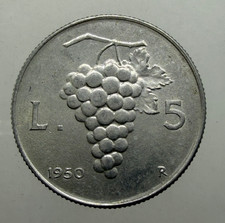Repubblica Italiana 5 Lire Uva