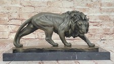 Leone Leo Africano Safari Big Gatto Lover Regalo Art Scultura Bronzo Marmo