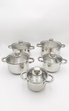 Batteria Di Pentole 10 Pezzi Bavaria Acciaio Inox 18/10 Induzione Triplo Fondo