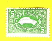 RARO FRANCOBOLLO SVASTICA NAZISTA VOLKSWAGEN TERZO REGNO!  Seconda guerra mondiale, portico, scarabeo