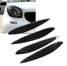 2 CARENE CIGLIA PALPEBRE FARI ANTERIORI SMART 453 FORTWO FORFOUR Color Carbonio