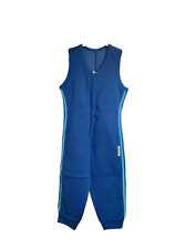 Adidas tuta wrestling vintage anni 70 blu scuro righe azzurre