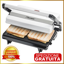 TOSTIERA TOSTAPANE ELETTRICO PIASTRA PER TOAST ANTIADERENTE BISTECCHIERA DA 700W