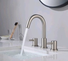 KIBI USA Lavello Bagno Circolare 8" Rubinetto Diffuso 3 Fori "NO SCARICO" KBF1016BN