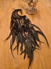 Acchiappasogni Artigianale Luna Boho Piume Strega