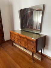 camera vintage in radica laccata anni '60 Comò Armadio Letto Comodini Specchio