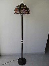 Lampada da terra in ottone brunito ad 1 luce con impianto elettrico TIFFANY 30 