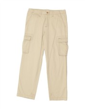 CONTE OF FLORENCE Mens Straight Cargo Trousers EU 50 Large W36 L32 Beige BF10