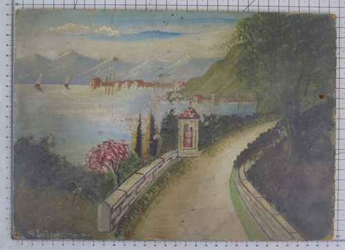 Quadro antico paesaggio - quadro, lago