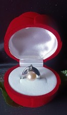 Breil vintage ciondolo o anello in acciaio con perla