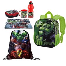 Avengers Hulk  Zainetto 3D Scuola Asilo Portamerenda Tazza Borraccia Sacca
