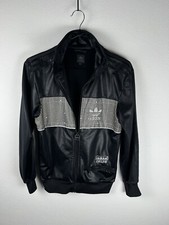 Adidas Chile 62 Giacca Felpa Lucida Nero e Argento Taglia XXS Unisex 2XS Uomo