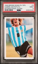 1998 BROOKE BOND PG TIPS INTERNATIONAL STARS 3 GABRIEL BATISTUTA ARGENTINA PSA 9
