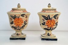 COPPIA DI STUPENDI ANTICHI VASI GRANDI DECORATI